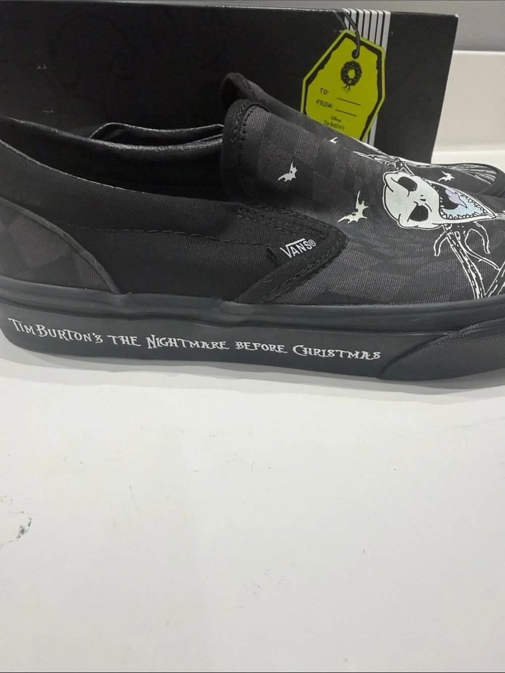 Vans Black & Gray Nightmare Before Christmas Slip-On Shoes